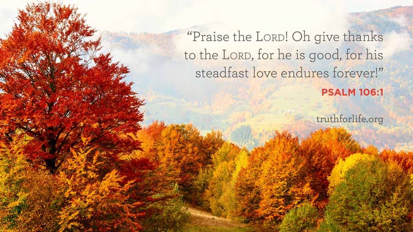 Praise the LORD! Oh give thanks to the LORD, for he is good, for his steadfast love endures forever! - Psalm 106:1