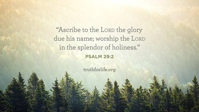 Ascribe to the LORD the glory due his name; worship the LORD in the splendor of holiness. - Psalm 29:2